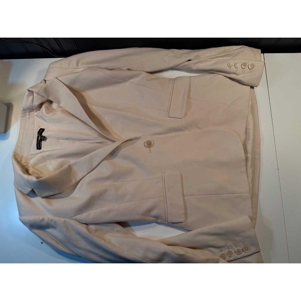 Antonio Melani Womens Beige Single Button Blazer Jacket Size 4 Professional